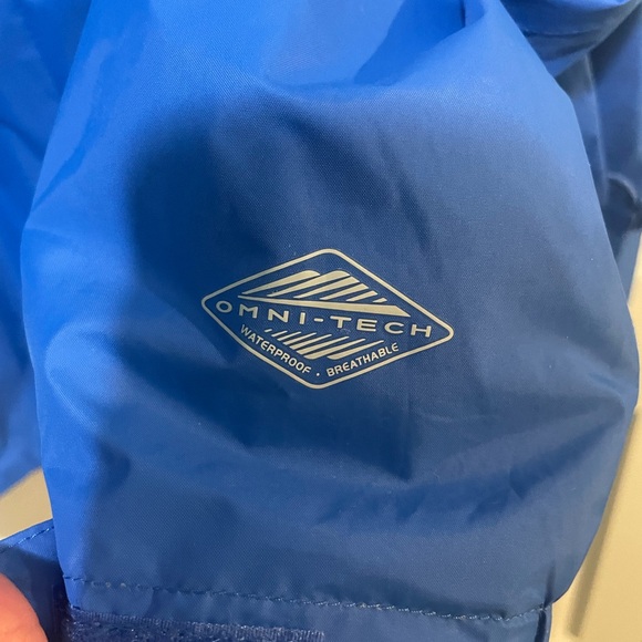 Columbia Bright Blue Hooded Rain Jacket Mesh Lining Sz M - Picture 7 of 11